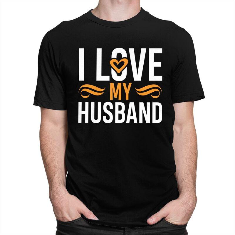 Individuelle Herren I Love My Husband T-Shirts Kurzarm Baumwoll-T-Shirts T-Shirt Lässiges T-Shirt Slim Fit Kleidung