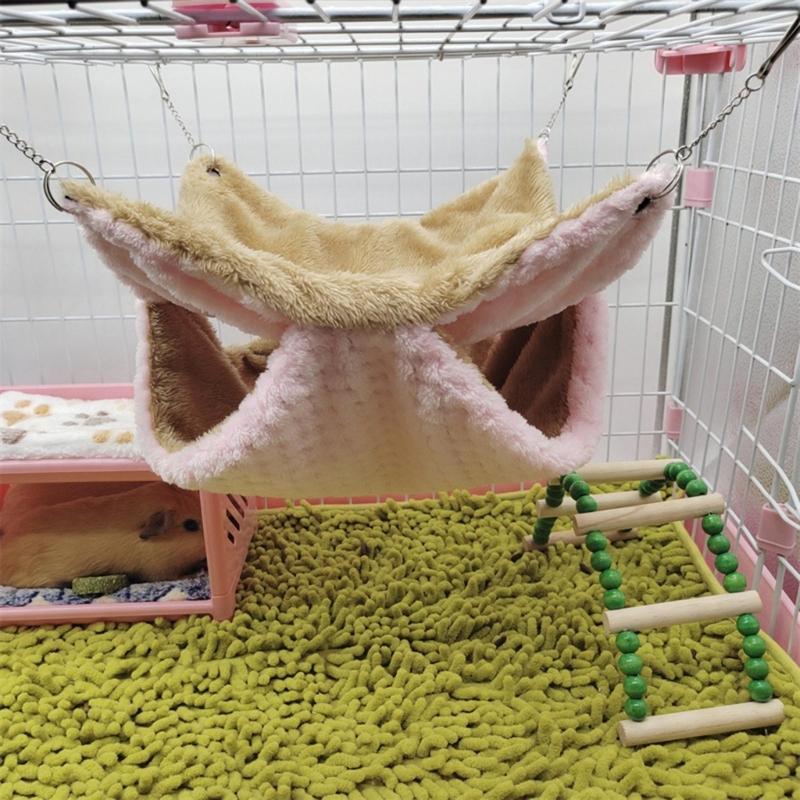 Hammock Birds Plush Hanging House Small Animals Squirrel Double Layer Hammock Beds Parrot Nest Squirrel Warm House