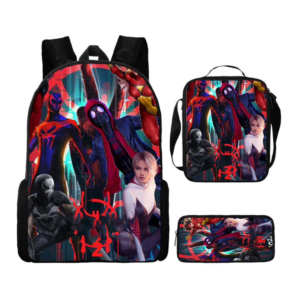 Casual Backpack Large Capacity School Bag with Pencil Case and Lunch Bag Set Suitable for Daily Use Travel and Work
