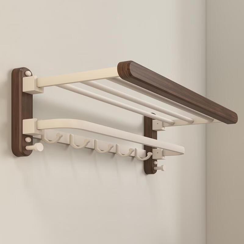 Handon Wall-Mounted Bathroom Shelf with Towel Rack and Toilet Brush Holder