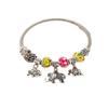 Adjustable Beaded Bracelet with Elephant Pendant Letter Crystal Beads and Floral Charm DIY Jewelry Making Kit