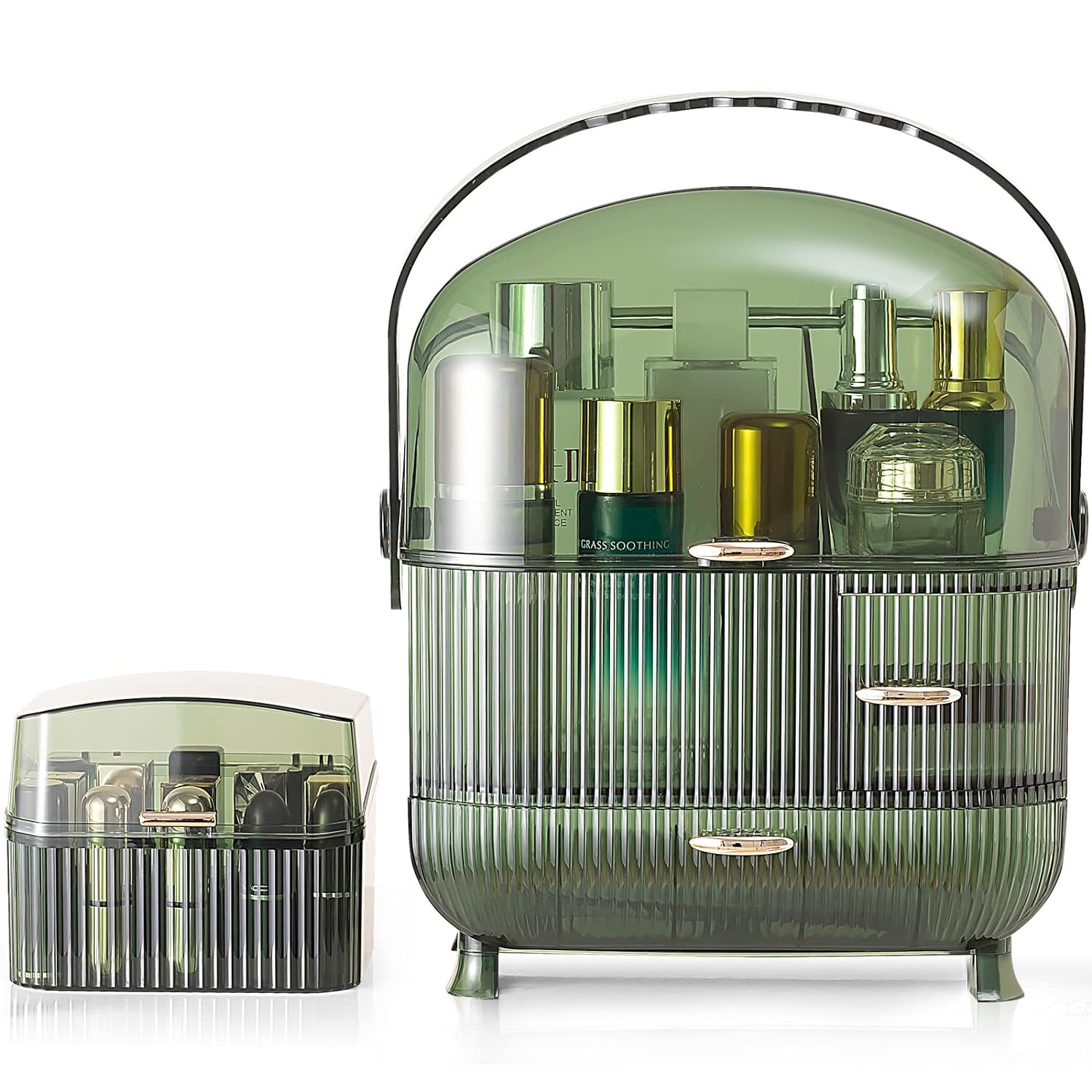 

Органайзер для макияжа, пыле- и водостойкий косметический органайзер большой емкости с футляром для хранения помады, органайзеры для ухода за кожей, косметическая витрина зелёный