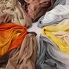 New two-color spliced bamboo cotton scarf, women's bag head color yarn scarf