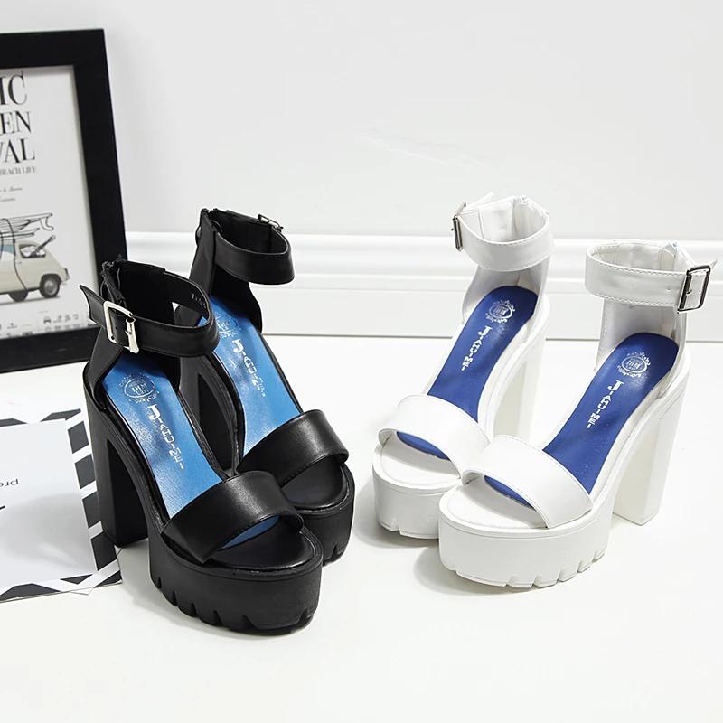 Fashion European nightclubs dj bar singer ds performance shoes cross belt 13cm thick super high heel waterproof platform sandals