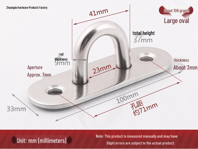 Stainless Steel U-Shaped Hanging Hook for Ceiling, Balcony, Plants, Sandbags, Fans, Clothes