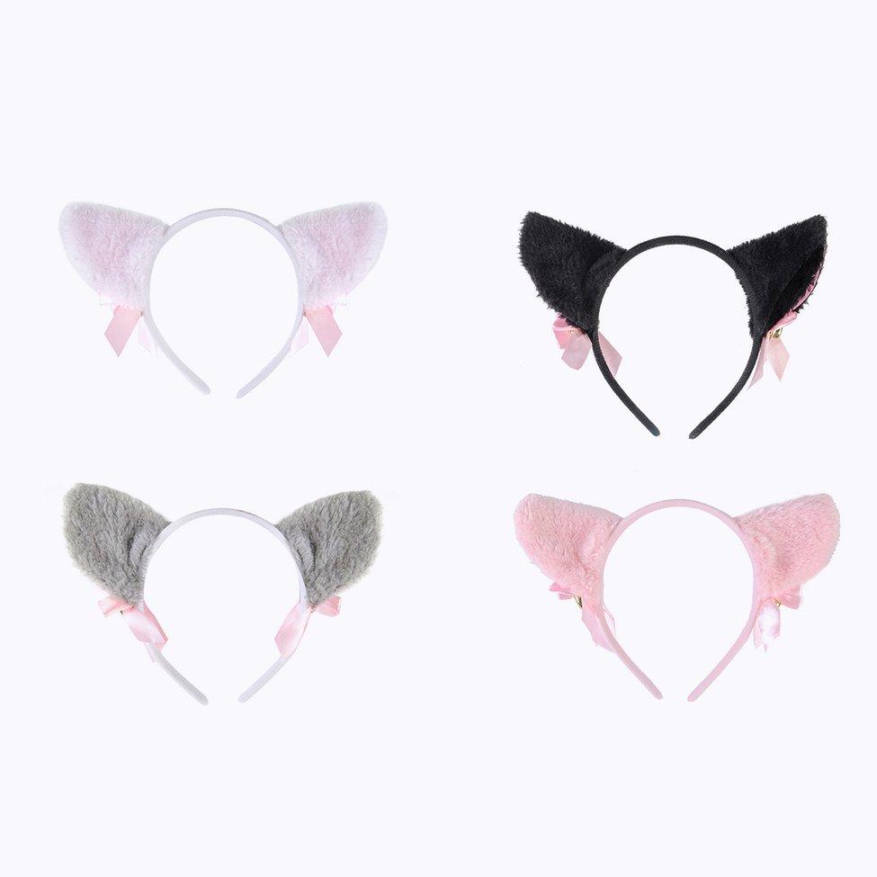 Cute Plush Cat Ears Headbands With Bell Cosplay Headwear Hair Hoop Hairband