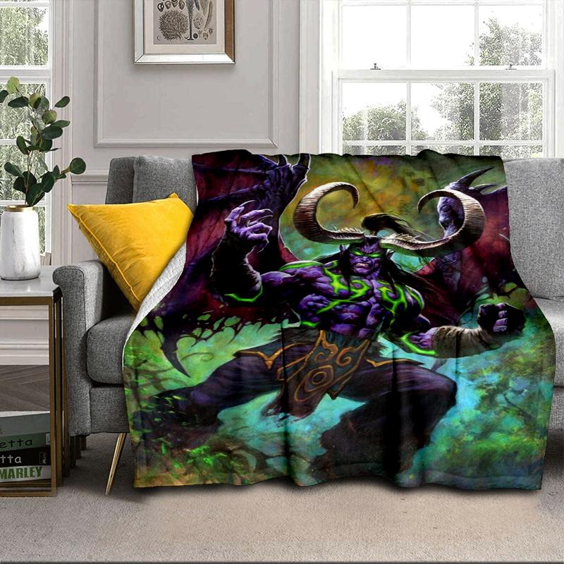Warcraft game Blanket Flannel Blanket for bed, sofa, Camping, Hiking, Picnic Essentials, gift for family Fan gifts