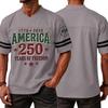 Casual V Neck Short Sleeve Sports T Shirt America 250 Years of Freedom Independence Day Graphic Tee 1776 To 2026 Commemorative Top