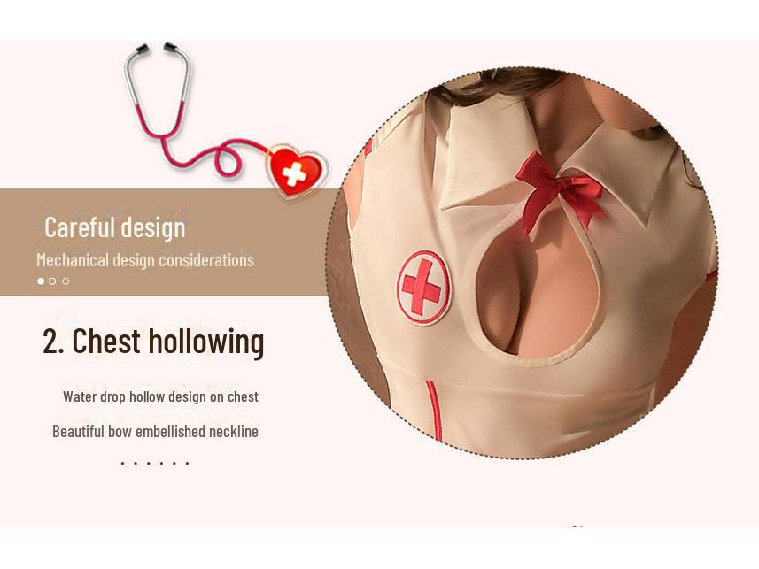 Manyan Sexy Lingerie: Hollow Chest Slit Nurse Uniform Dress (1937)