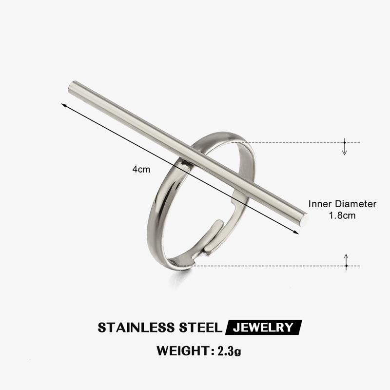 Minimalist Stainless Steel Line Open Ring for Women Creative Metal Lines Personality Rings Fashion Party Charms Jewelry Gifts