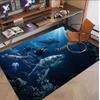 Fish Ocean Theme Soft Crystal Velvet Rug Custom Name & Text Print Non Slip Floor Rug for Bedroom Living Room