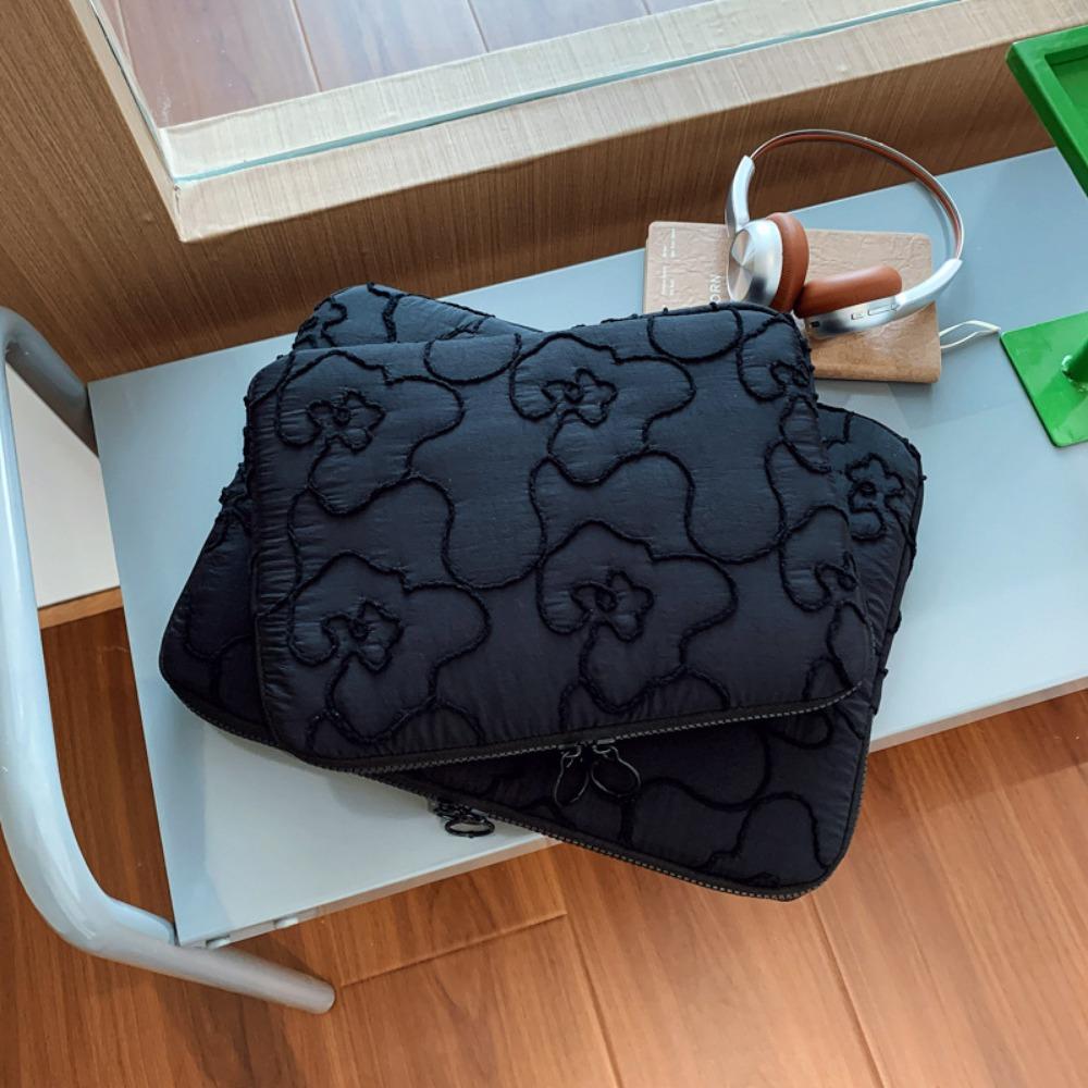 11/14 Inch Laptop Bag Embroidery Flower Soft Tablet Sleeve Case Shockproof Large Capacity for MacBook/iPad/DELL