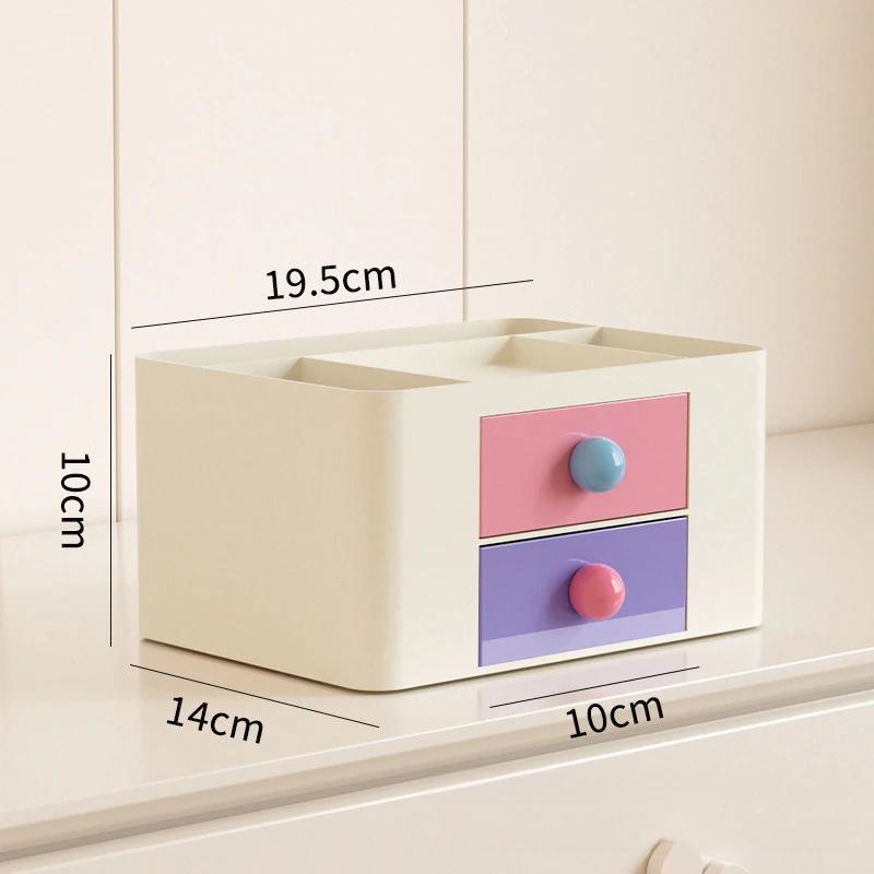 Desktop Drawer-Style Storage Box Dopamine Ins Style Student Desk Stationery Organization Large-Capacity Stackable Storage Rack