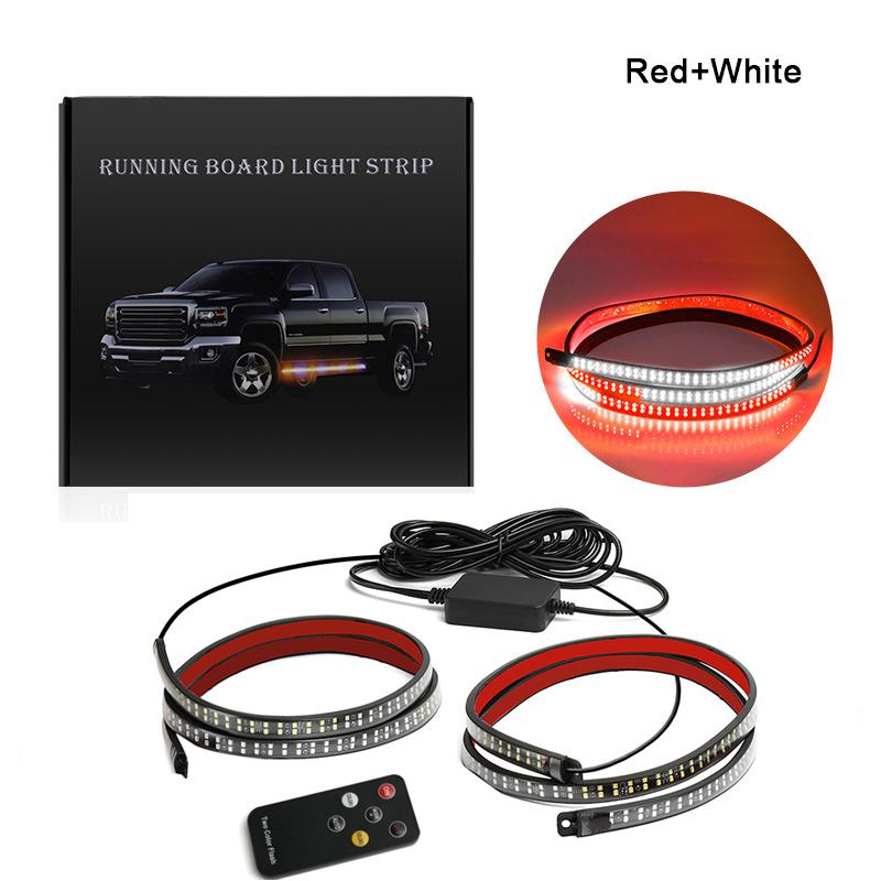 

2PCS 120/160CM Car LED Dual Row Running Road Pedal Light Strip Truck Emergency Strobe Light Pickup Tuck Door Warning Light Strip 120cm