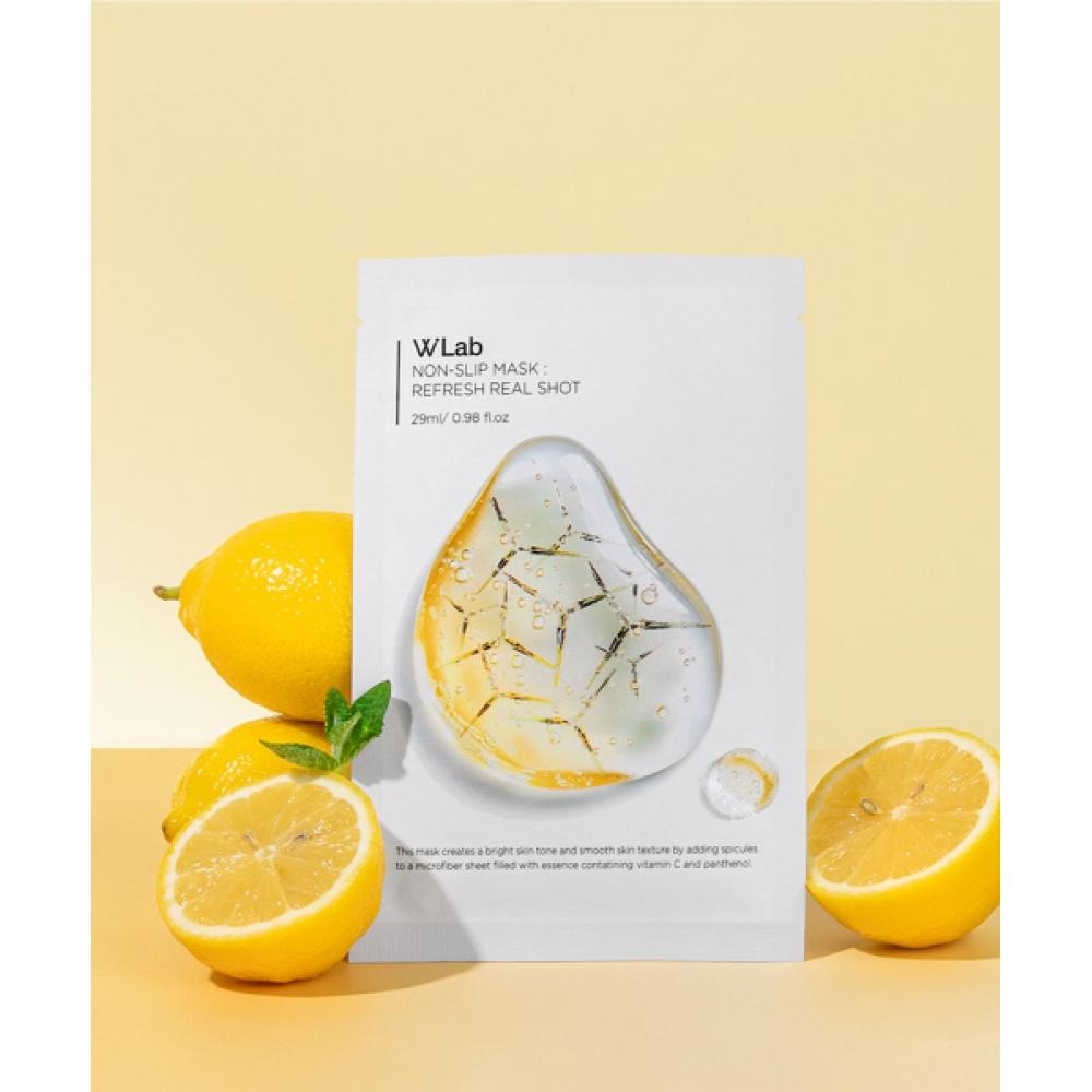 Wlab [5 Sheets] Wlab Non Slip Mask Refreshing Real Shot NONE