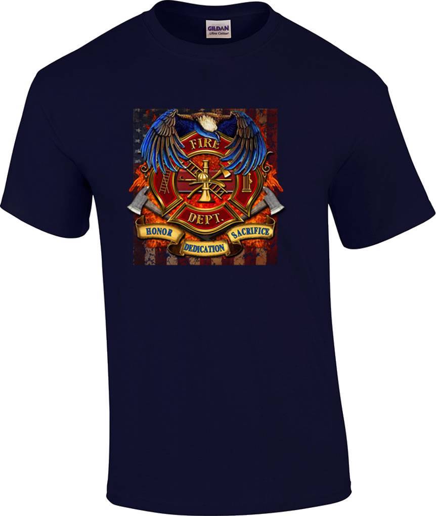 Honor Dedication Sacrifice Firefighter Fireman T-Shirt XXL