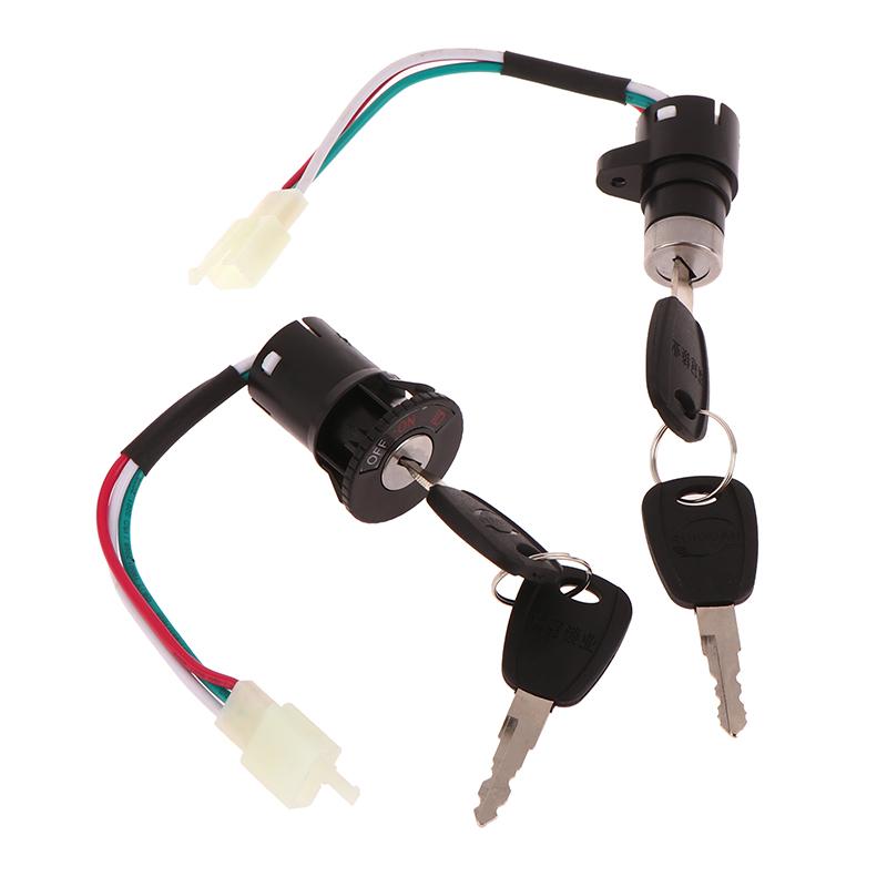 1Set Universal Motorcycle E-Bike Ignition Switch Key With Wire For Motorcycle Electric Bike Scooter Accessories