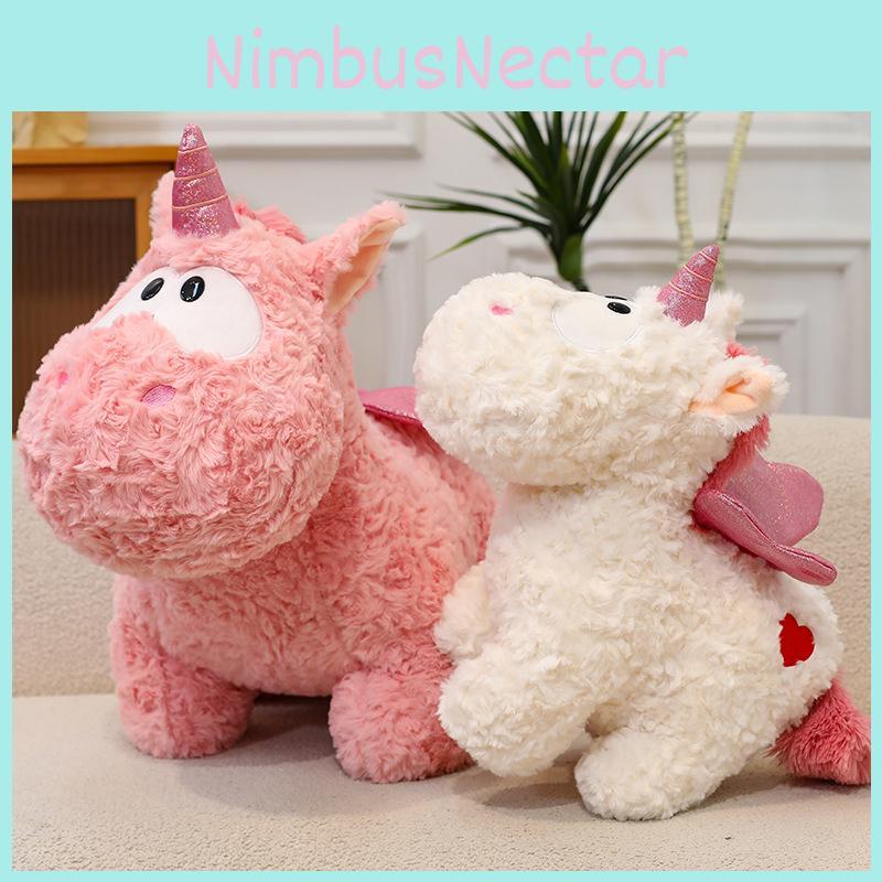 Cute Winged Unicorn Doll Rainbow Pony Pillow With Embroidery For Kids Lovers And