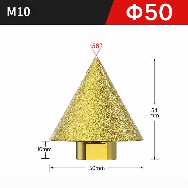 1Pcs 38/50mm Cone Punching Expanding Drill Bit Grinding Wheel Ceramic Tile Chamferer M10 Thread Diamond Beveling Chamfer Bit