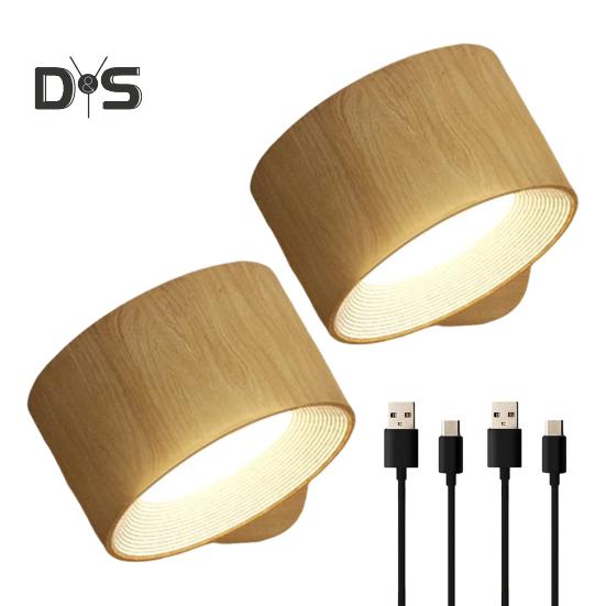 Trådløs vegglampe med fjernkontroll Dimmbar Enkel installasjon USB-oppladbar Veggmonterte lysarmaturer LED-vegglampe