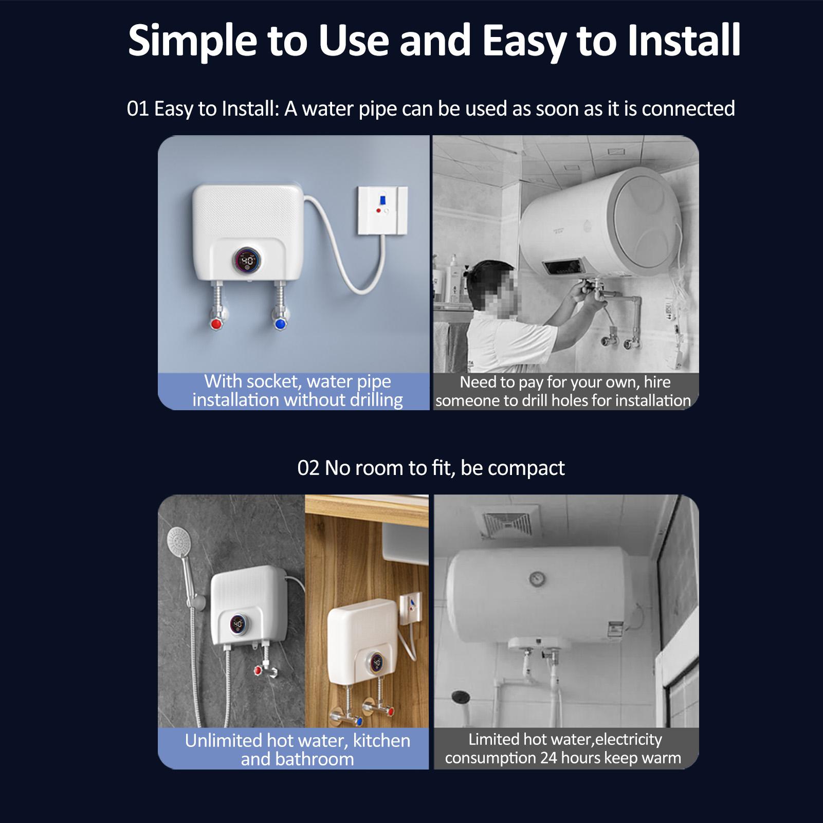 

Мини Электрический Проточный Водонагреватель 6500 Вт 220 В Постоянная Температура Мгновенный Нагрев Воды с Пультом Дистанционного Управления