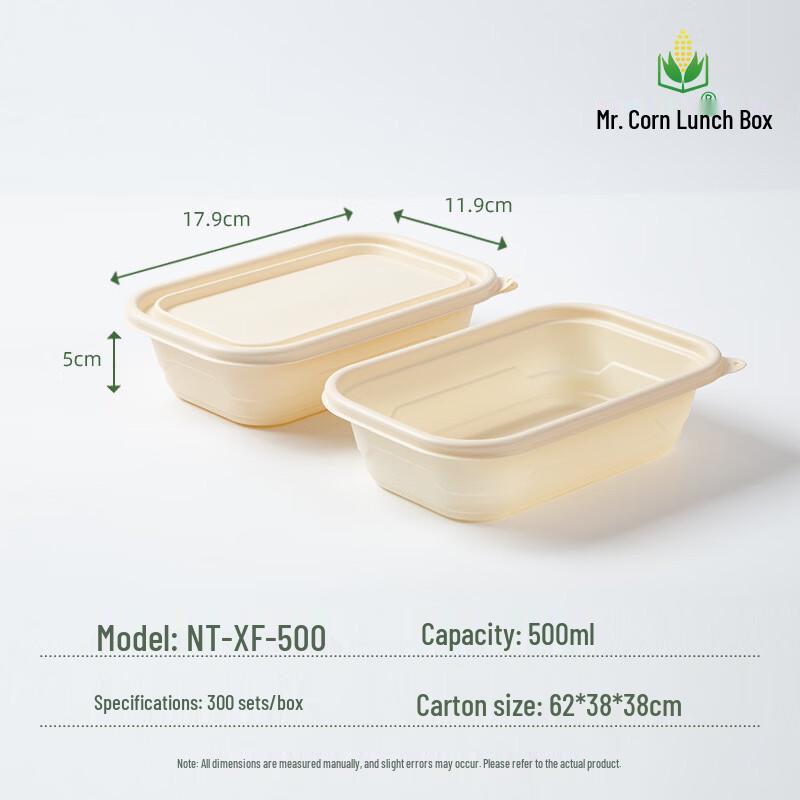 Biodegradable Disposable Rectangular Corn Starch Food Container
