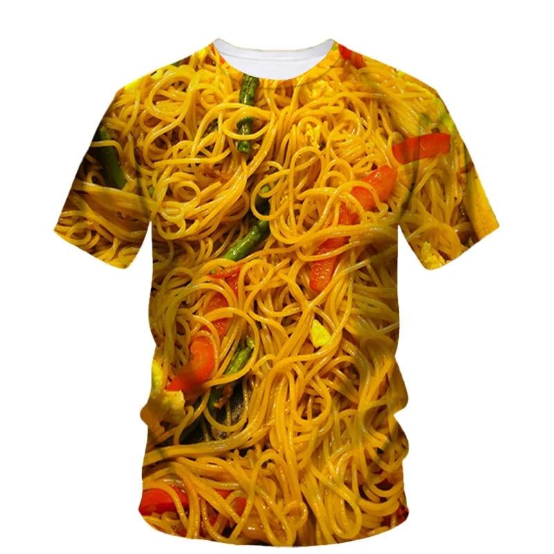 Summer New Food Pattern Men's Printed T-shirt Street Fashion Harajuku Round Neck Large Comfortable Short Sleeved TopSummer New F