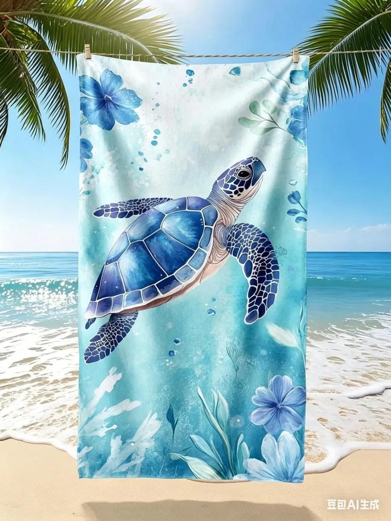 Quick Dry Microfiber Beach Towel Sand Free, Sea Turtle Large Bath Towels, Lightweight Absorbent Travel Towel Yoga Picnic Mat
