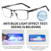 Blue Ray Blocking Anti-Blue Light Reading Glasses Ultralight Eye Protection Square Eyeglasses Metal Hyperopia Glasses Men Women