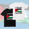 Free Palestine Men's Short Sleeve T-shirt With Round Neck Trendy Cartoon Print Polyester Fiber Teenage Style