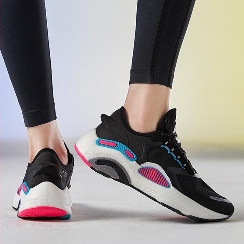 New LiNing Arashi Plus Cushioning Rebound Low Top Running Shoes Women's Standard Black ARHQ078-5