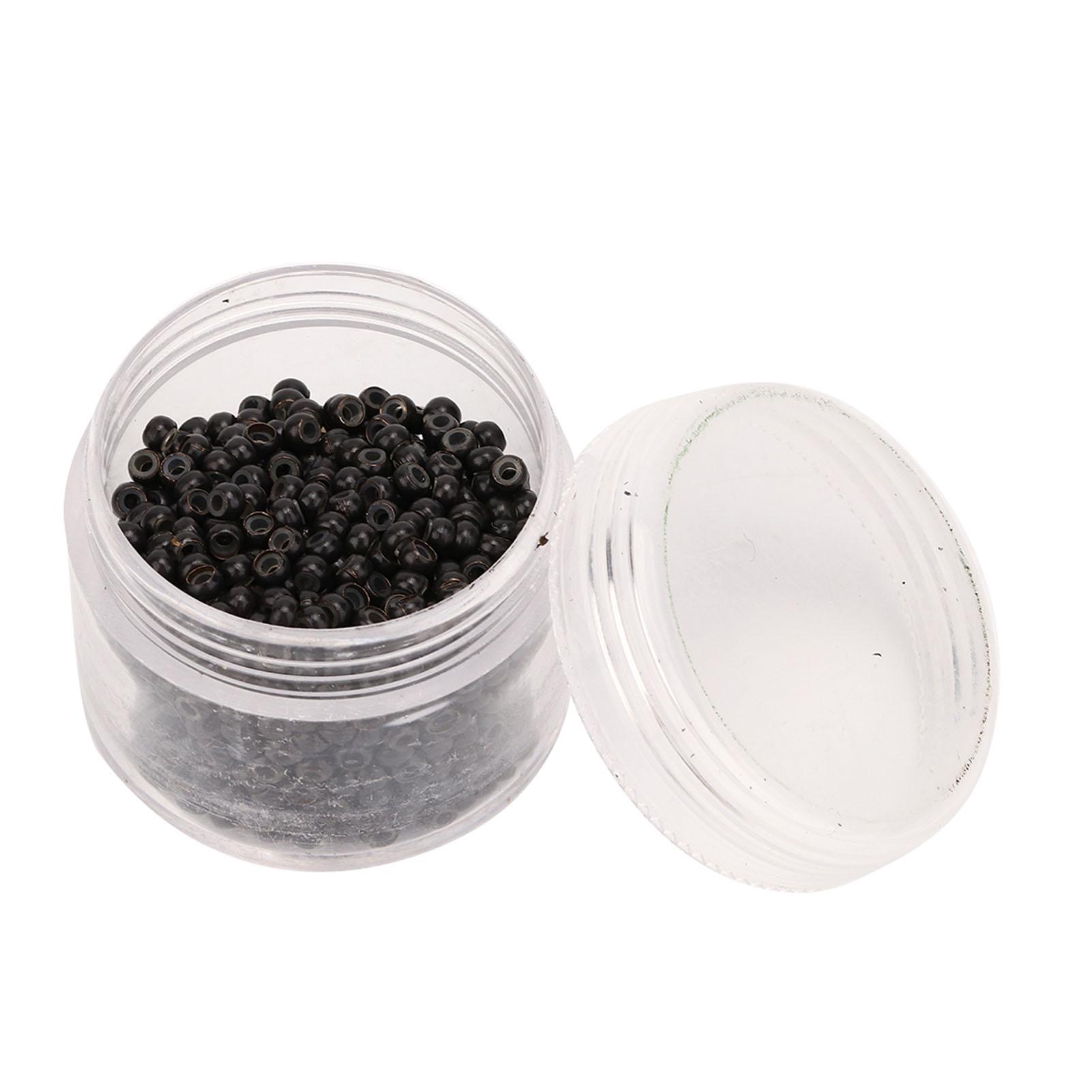 

1000 шт. 3 мм x 2 мм силиконовые микро-кольца-бусины для наращивания волос, черный темно-коричневого