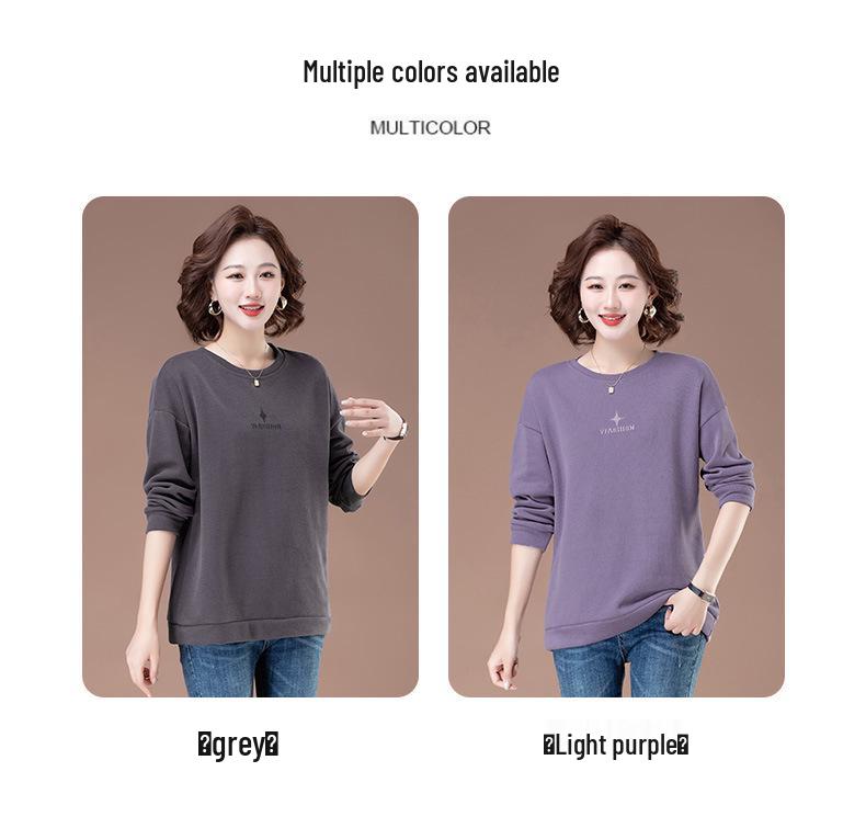 Women's Plus Size Versatile Hoodie - Thin, Long Sleeve, Belly-Covering, Round Neck Top for Spring/Autumn 2025