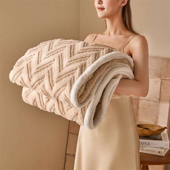 2025 dreilagige Jacquard-Decke - Taft-Samt & Shu-Baumwolle, beidseitig