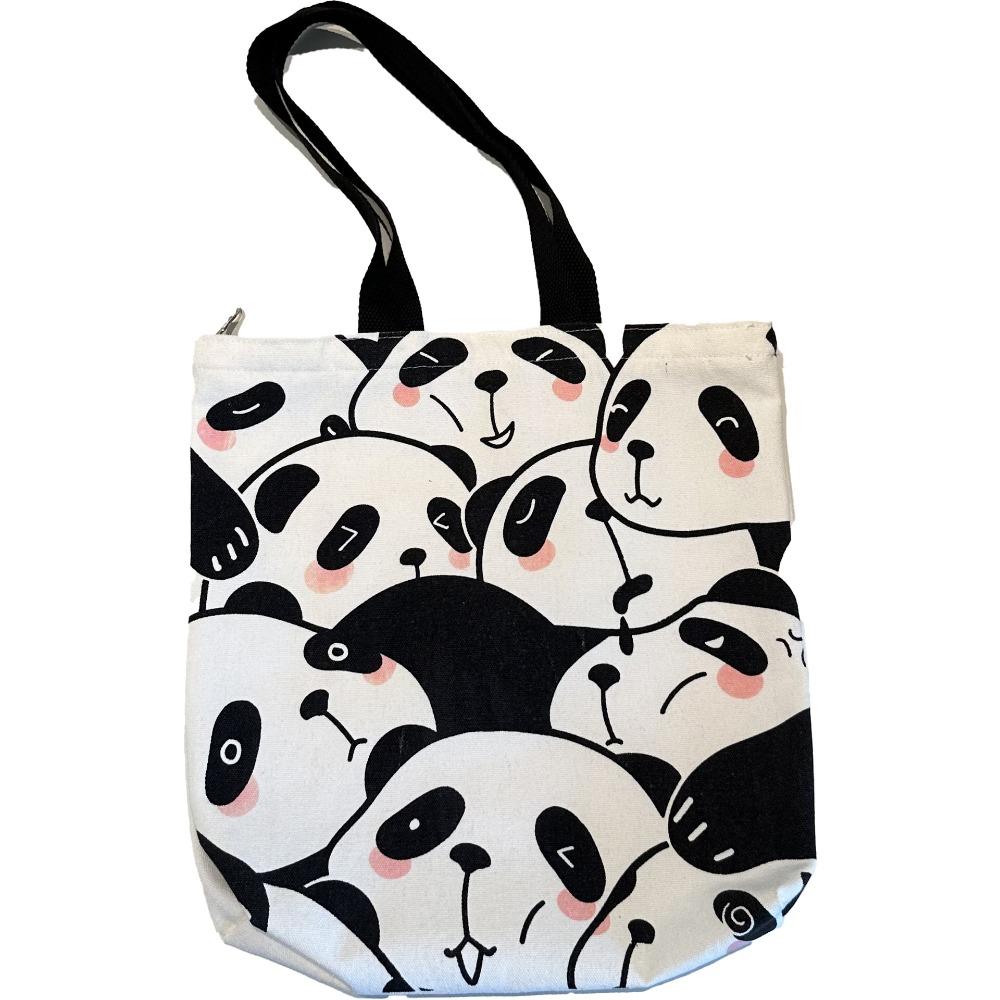 

Panda Printing Shoulder Bag Cute Tote Handbags New Handheld Canvas Bag