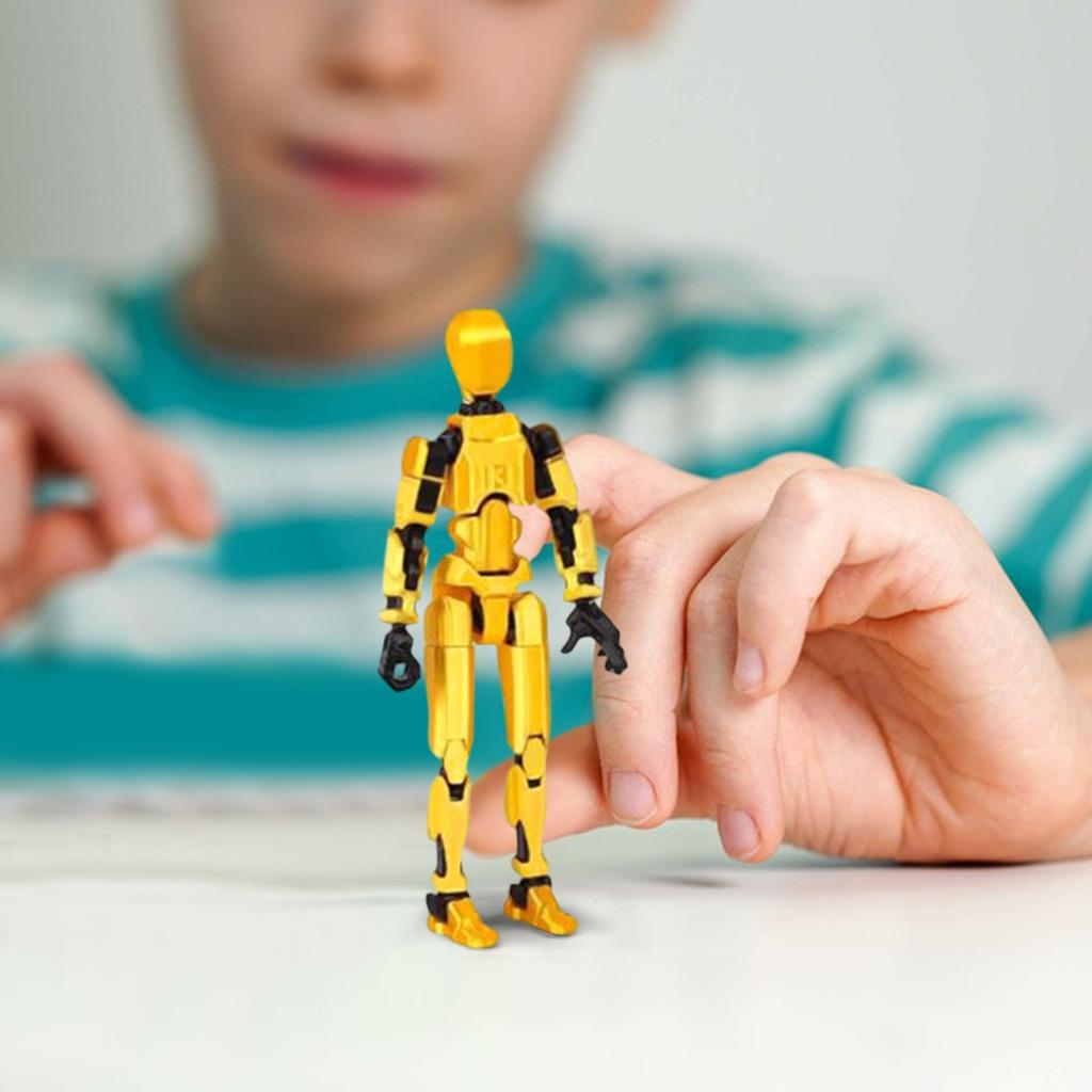 3D Action Figure Set (Assembly Completed) 2 Pcs, 3D Printed Multi-, 13 Action Figures, Multi-Articular Mobile Robot,Desktop Decorati
