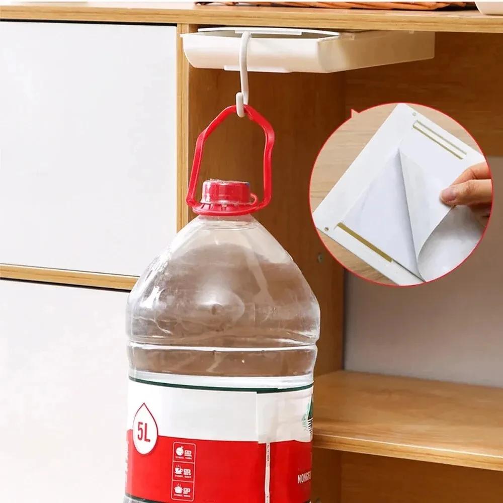 Scatola portaoggetti nascosta, cassetto portaoggetti da scrivania, autoadesivo, in plastica, portaoggetti da tavolo, semplice organizer per articoli vari, cosmetici e cancelleria