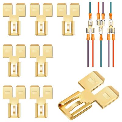 8 Stück Schnellverbinder Elektrische Draht Gabelklemmen Adapter Nicht-isolierte Messing Gabelverbinder Einfach zu installieren