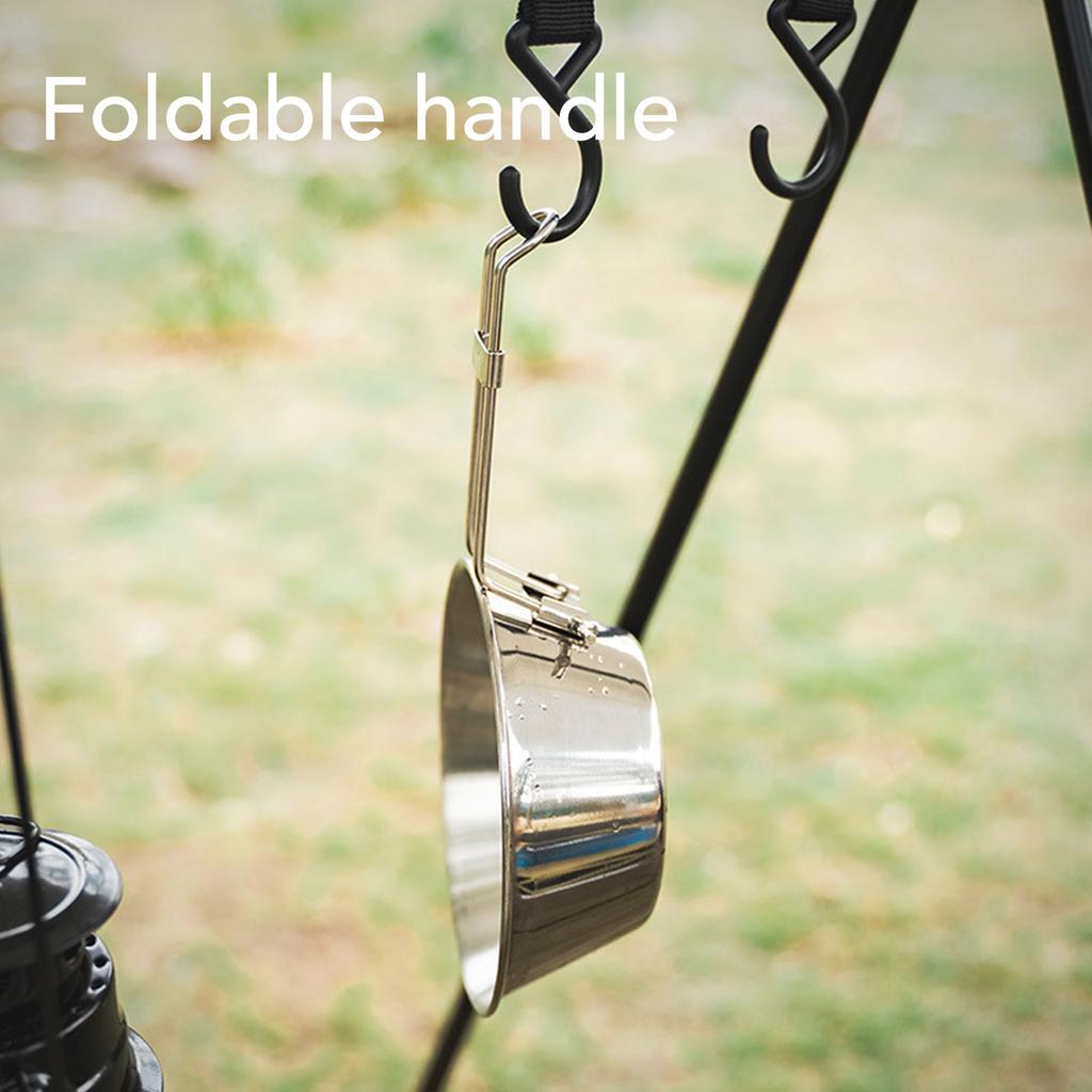 4Pcs Camping Bowls 300ml Stainless Steel Foldable Handle Widely Used Stainless Steel Bowls for Camping Hiking Outdoor