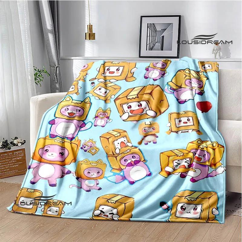 Lankybox Foxy Boxy cute Printed blanket picnic blanket Flannel Warm blanket Soft Cozy Blanket Home travel blanket Birthday Gift