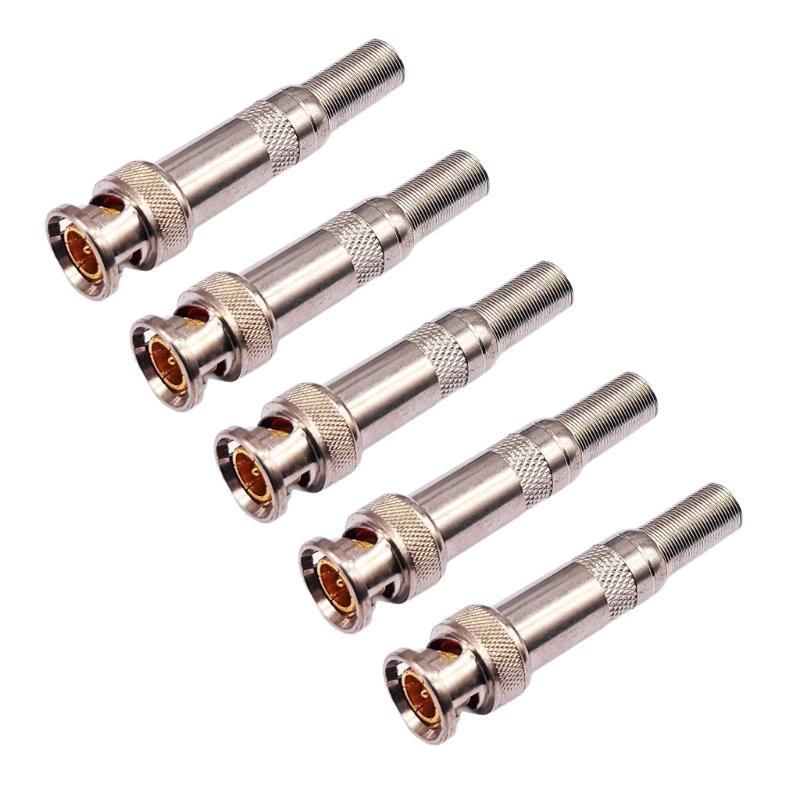 1/5/10Pcs BNC Connector Monitoring Copper Camera Video Cable Connector Welding Easy Installation Accessories