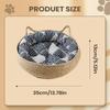 Woven Pet Cat Nest Bed Natural Breathable Portable Washable Nests Cat Ears Shape Pet Bed With Washable Cushion for Sleeping