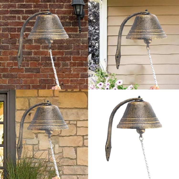 Elegante Schmiedeeisen Antike Türklingel mit Seil Vintage Tischglocken für Kirche Häuser Eingangstor Garten Dekoration Geschenk