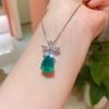 Huamei Jewelry Set Ruby Pendant Pigeon Blood Earrings Paraiba Necklace Emerald