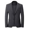 Herren Slim Fit bügelfreier karierter Blazer im koreanischen Stil - Business Casual Frühlingsjacke