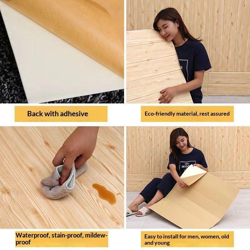 3D Wood Slat Wall Panels Self Adhesive Sound Absorbing For Home Living Room Office Wall Decor