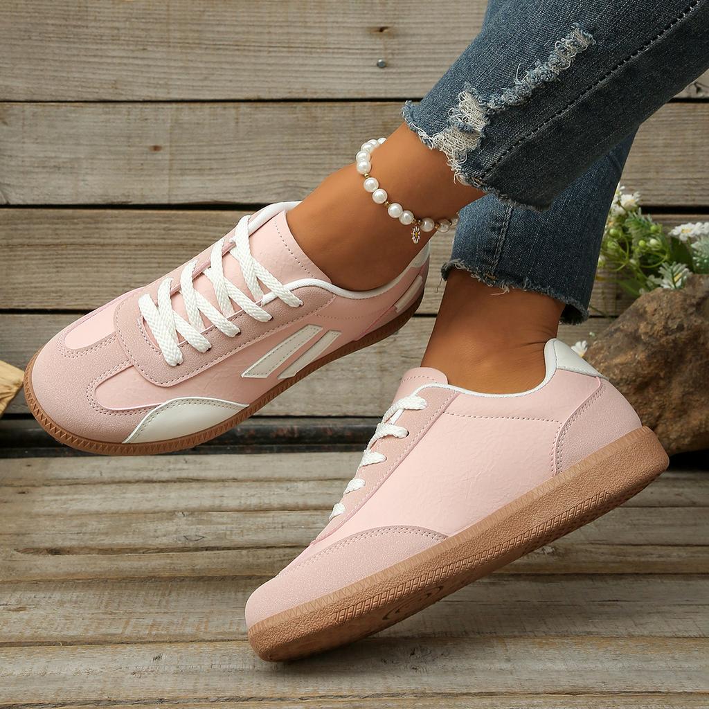 Moda 2025 Zapatos Mujer Tendencia Zapatillas Casual Cómodas con Cordones Planas Zapato de Tenis Transpirable para Caminar Trotar Zapatillas De Mujer