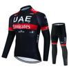 Langarm-Radtrikot-Set UAE Team Stil Winddichte Fahrradbekleidung Herren Damen Fahrradausrüstung