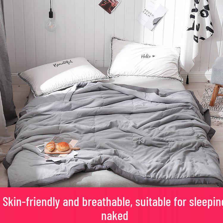 Machine-Washable Cotton Quilt – Cool, Lightweight Summer Quilt for Kids and Dorms, Single/Double, Suitable for Spring to Autumn.