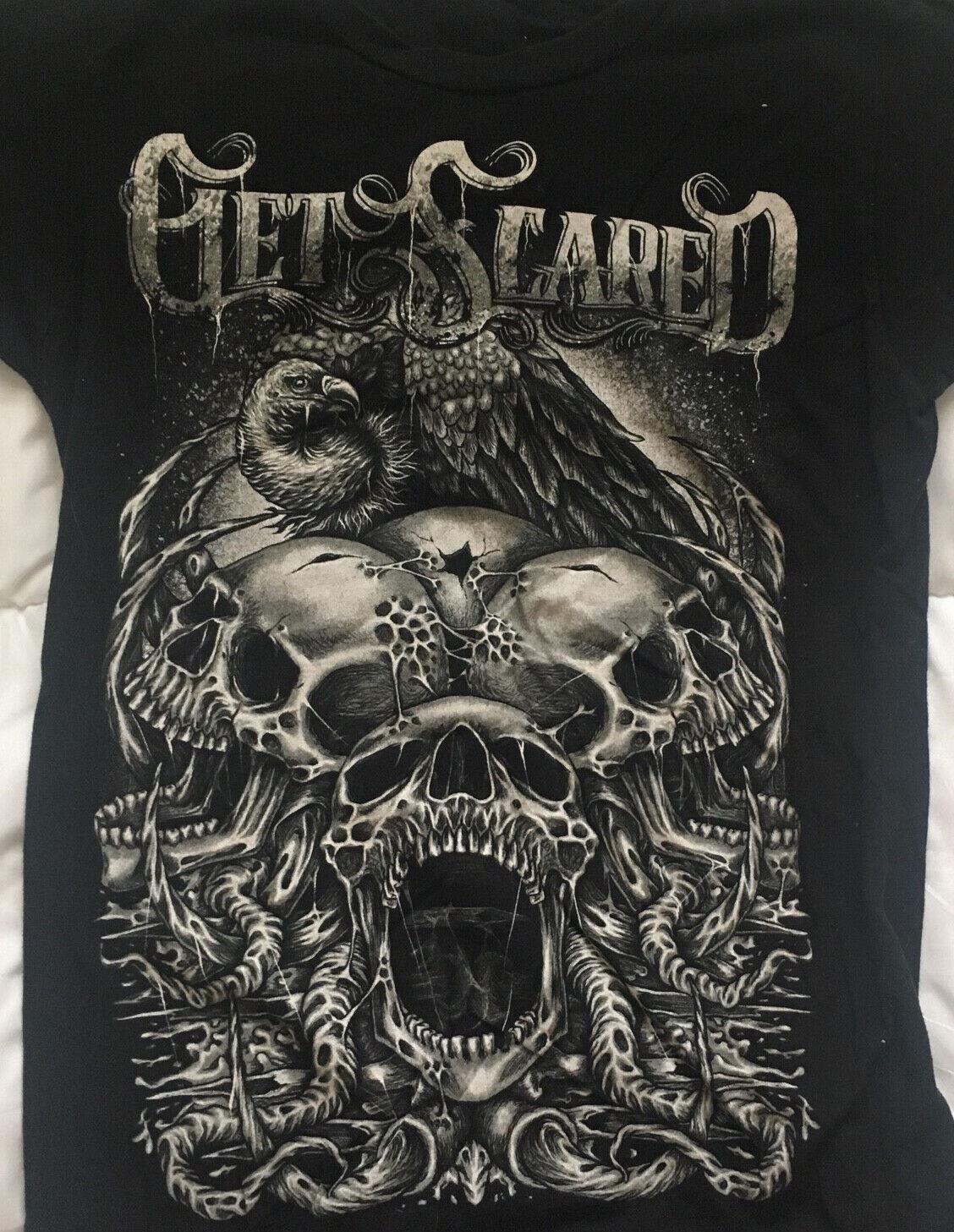 Винтажная футболка Get Scared Band для мужчин, черная, с коротким рукавом, все размеры S-4XL, унисекс S